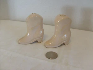 Juego de botas de vaquero de colección sal y pimienta, cerámica rosa pálido, tapones de corcho - Imagen 1 de 3