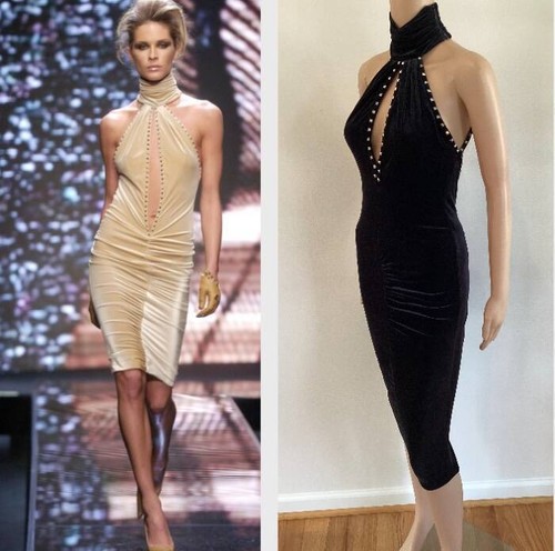 ABITO ABBELLITO VERSACE VINTAGE A TUFFO TAGLIA IT 40 FW 2004