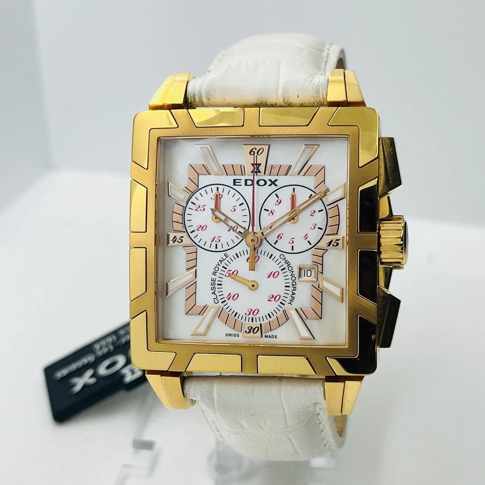 Edox Classe Royal Chronograph Rose Steel Sapphire Crystal 36mm Swiss Made Watch - Image 1 of 4