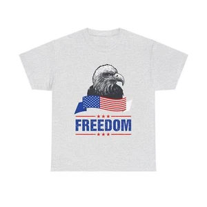 Freedom USA America Eagle patriotische Sterne und Streifen Unisex schwere Baumwolle T-Shirt - Bild 1 von 21