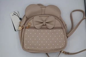 KL928 Girls Mini Backpack Bowknot Polka Dot Cute Daypacks Convertible Shoulder B - Picture 1 of 6