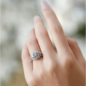 2.50Ct Round Cut Lab Created Moissanite 14k White Gold Plated Engagement Ring - Picture 1 of 6