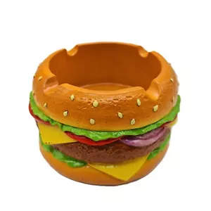 Lustiger Cheeseburger Aschenbecher lustige Neuheit Wichtel Witz Essen Geschenk - Bild 1 von 2