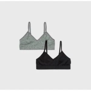 NWT Cat & Jack Seamless Bra 2 Pack Size Medium Girls Black Gray NEW E2 - Picture 1 of 1