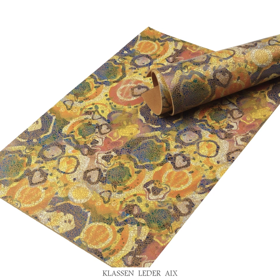 MARKENLOS Piel de vacuno Fantasy Design 2,3 mm grueso formato A3 pieza de cuero auténtico Leather 265