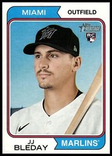 JJ BLEDAY 2023 Topps Heritage 1974 OVERSIZED BOX TOPPER MARLINS RC OB-JB