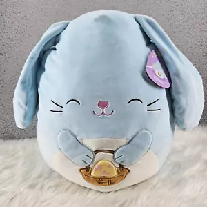 Squishmallows Buttons Bunny Holding Basket Blue 14" Plush Easter 2024 MN75 - Picture 1 of 12