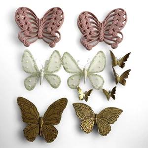 Vintage Butterfly Wall Hanging Plaques Lot - Picture 1 of 9