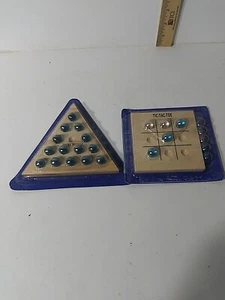 Vintage Solid Wood Games Tricky Triangle And Tic Tac Toe Fundex - Picture 1 of 5