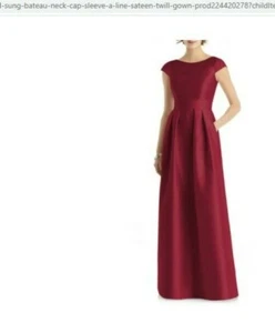 Alfred Sung long formal dress, burgundy, Twill, brand new, tags still on - Picture 1 of 5