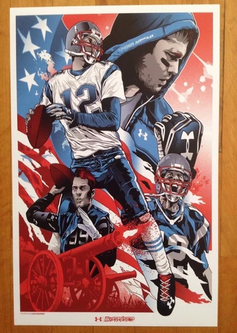 Tom Brady Patriots Under Armour Illustrated Poster 17 X 11 Cover