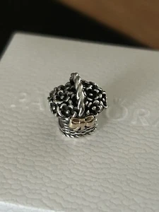 Pandora Silver & 14K 14ct Gold ‘Forever Bloom’ Charm Item 790960 - Picture 1 of 10