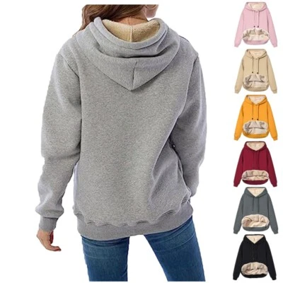 Women's Men Blouse Thermal Pullover Running Sweatshirt Tennis Hooded Top Warm - Image 1 of 4