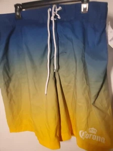 Corona Mens Swim Trunks NEW Size XL Sunset Colorful Blue Yellow - Picture 1 of 4