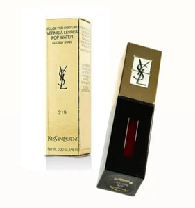 NIB YSL ROUGE PUR COUTURE VERNIS A LEVRES POP WATER 0.20 OZ - 219 FUCHSIA DROPS - Picture 1 of 2