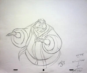 Lápiz dibujado a mano de producción de princesas encantadas firmado por el rey Hubert de Disney - Imagen 1 de 2