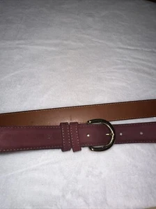 Womens Coach Eggplant Calf Skin Leather Belt Brass Buckle 3913 Made In USA Large - Picture 1 of 5