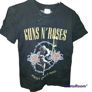 Guns N' Roses Ladies Size S Black Sweet Child O' Mine Graphic Crop TShirt NWT - Picture 1 of 5