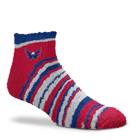 NEW! Washington Capitals Muchas Rayas Soft Fuzzy Sleep Socks One Size Fits Most Cover