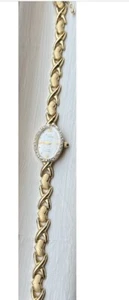 MICHAEL ANTHONY LADIES 14K YELLOW GOLD HEART KISSES DIAMONDS WRIST WATCH WORKING - Picture 1 of 23