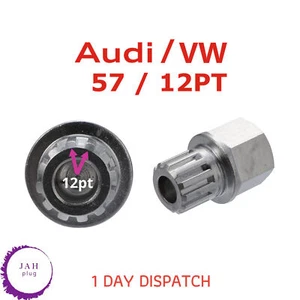 LOCKING WHEEL NUT SECURITY KEY 57 / 12PT SPLINE RIBS FOR AUDI SEAT SKODA VW - Picture 1 of 6