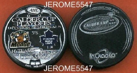 2005 MANITOBA MOOSE vs ST JOHN'S MAPLE LEAFS CALDER PLAYOFF PUCK - #FL Cover