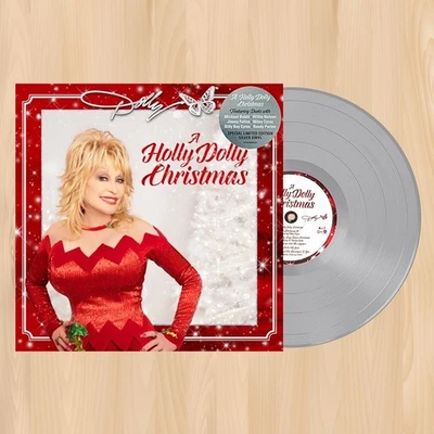 SILVER VINYL----  DOLLY PARTON ‎A Holly Dolly Christmas LIMITED LP RECORD   1223 - Image 1 of 4