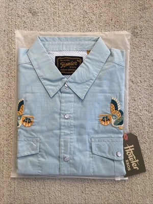 NEW Howler Bros Gaucho Snapshirt XLARGE XL Pelican Bird Blue Long Sleeve Fishing - Image 1 of 4