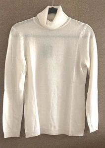Neu mit Etikett Charter Club Luxus 100 % Kaschmir Rollkragenpullover Damen M elfenbeinfarben cremefarben - Bild 1 von 8