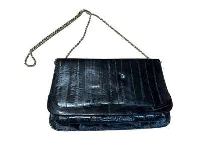 Bolso de mano pequeño vintage Danielle Nicole piel de anguila genuina negro Foto 1 de 4