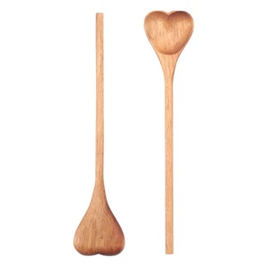 Wooden Heart-Shaped Spoons-Wooden Tea/Coffee Spoons Set (2Pcs) - Small8913 - Bild 1 von 7