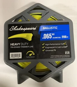Shakespeare Ballistic Tri-Edged Trimmer Line .065” Spooled 200 ft Universal Fit - Picture 1 of 2