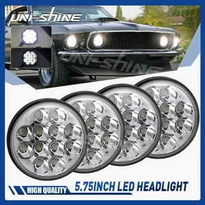 4pcs Fit Ford Mustang 1969 5.75" 5-3/4 LED Headlight Hi/Lo Sealed Beam Projector - Picture 1 of 9