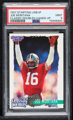 1997 Starting Lineup Classic Doubles Joe Montana (Arms Upraised) PSA 9 MINT HOF - Image 1 of 2