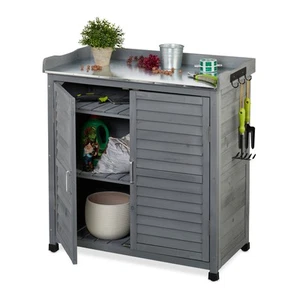 Plant Table Garden Cabinet Garden Planting Table Gardener Table with Cabinet Wood - Picture 1 of 10