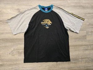 Vintage Reebok Jacksonville Jaguars Shirt Mens XXL Black Striped Short Sleeve - Picture 1 of 14