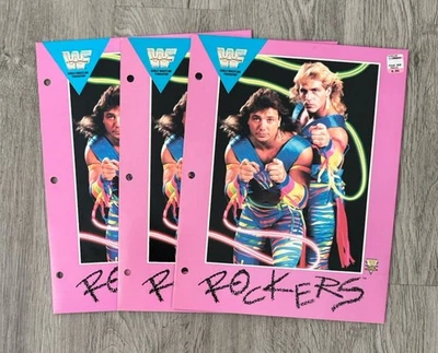 LOTE DE 3 Pastas Vintage WWF WWE The Rockers 3 Anéis Marty Janetty Shawn Michaels - Imagem 1 de 4