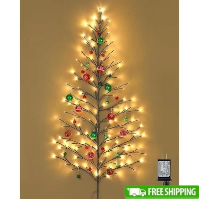 Hanging Christmas Tree 5ft 28 Colorful Balls 144 LED Lights Indoor Outdoor New - Image 1 of 4