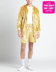 RRP€330 LUXURY LAB MILANO Chenille Tracksuit Size XS Yellow Elastic Waist Shorts - Imagen 1 de 5