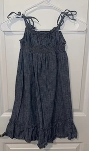 Gap kids denim girls size small 6/7 Blue Denim Sleeveless Dress - Picture 1 of 4