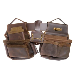 Cinturón de herramientas de cuero genuino Trailside para hombre, bolsa para enmarcadores, carpinteros, E... - Imagen 1 de 7