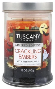 Tuscany Candle Fall Crackling Embers Cinnamon Leaf Charred Embers 18 oz Jar - Picture 1 of 1