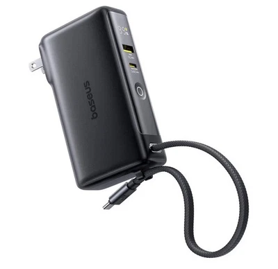 Banco de Alimentación Baseus Nomos, Enchufe de Pared Plegable 67W y Cargador Portátil 10.000mAh 35W Foto 1 de 4
