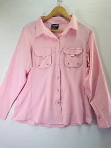 Shimano Shirt Womens Medium Pink Top Button Up Outdoors Hiking Collared Adult. - Picture 1 of 15
