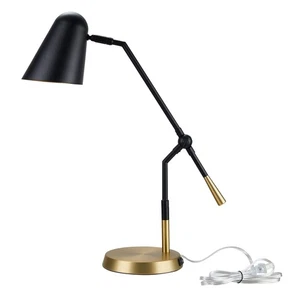 Chic 18" Angled Shade Desk Lamp in Black - Versatile Mixed Metal Design - Picture 1 of 5