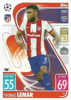 Thomas Lemar 2021-22 Topps Match Attax UEFA - #204 - Atletico Madrid - Image 1 of 2