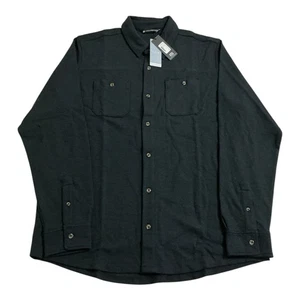 TravisMathew Cloud Waffle Button-Down Shirt Men XL Black Casual Long Sleeve - Picture 1 of 4