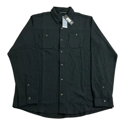 TravisMathew Cloud Waffle Button-Down Shirt Men XL Black Casual Long Sleeve - Image 1 of 4