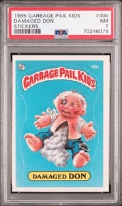 1985 Garbage Pail Kids Set-Break Damaged Don #40b PSA 7 NM - Picture 1 of 2