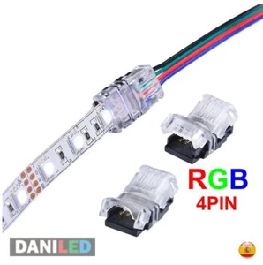 CONECTOR RGB DIRECTO CABLE A TIRA PARA TIRAS LED SMD 5050 10mm IP65 IP20 (NUEVO) - Imagen 1 de 11